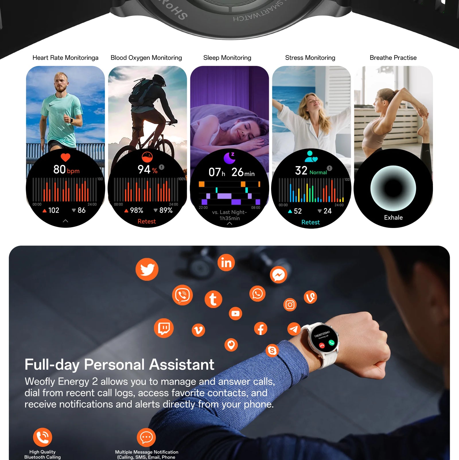 Weofly Energy 2 Smart Watch description image 7