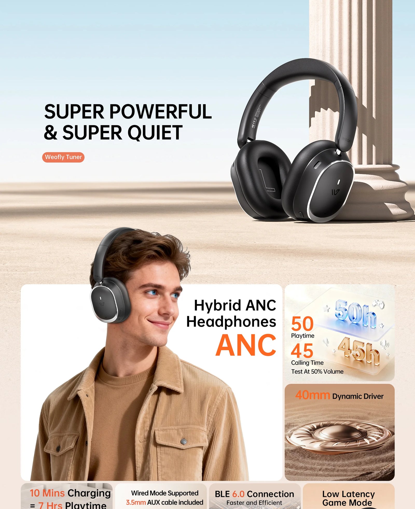 Weofly Tuner ANC Headphones description image
