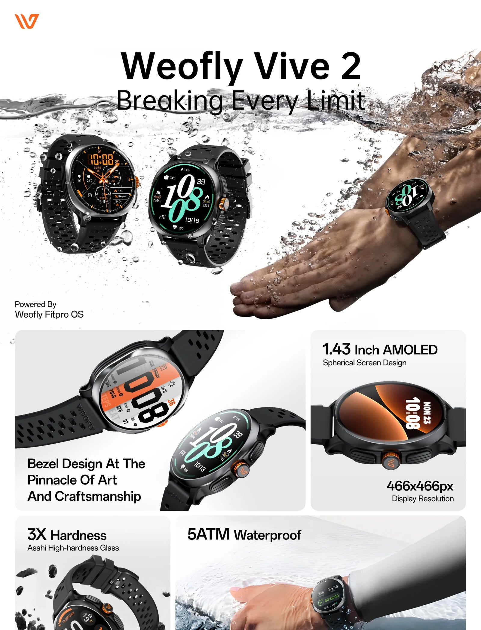 Weofly Vive 2 Smart Watch description image