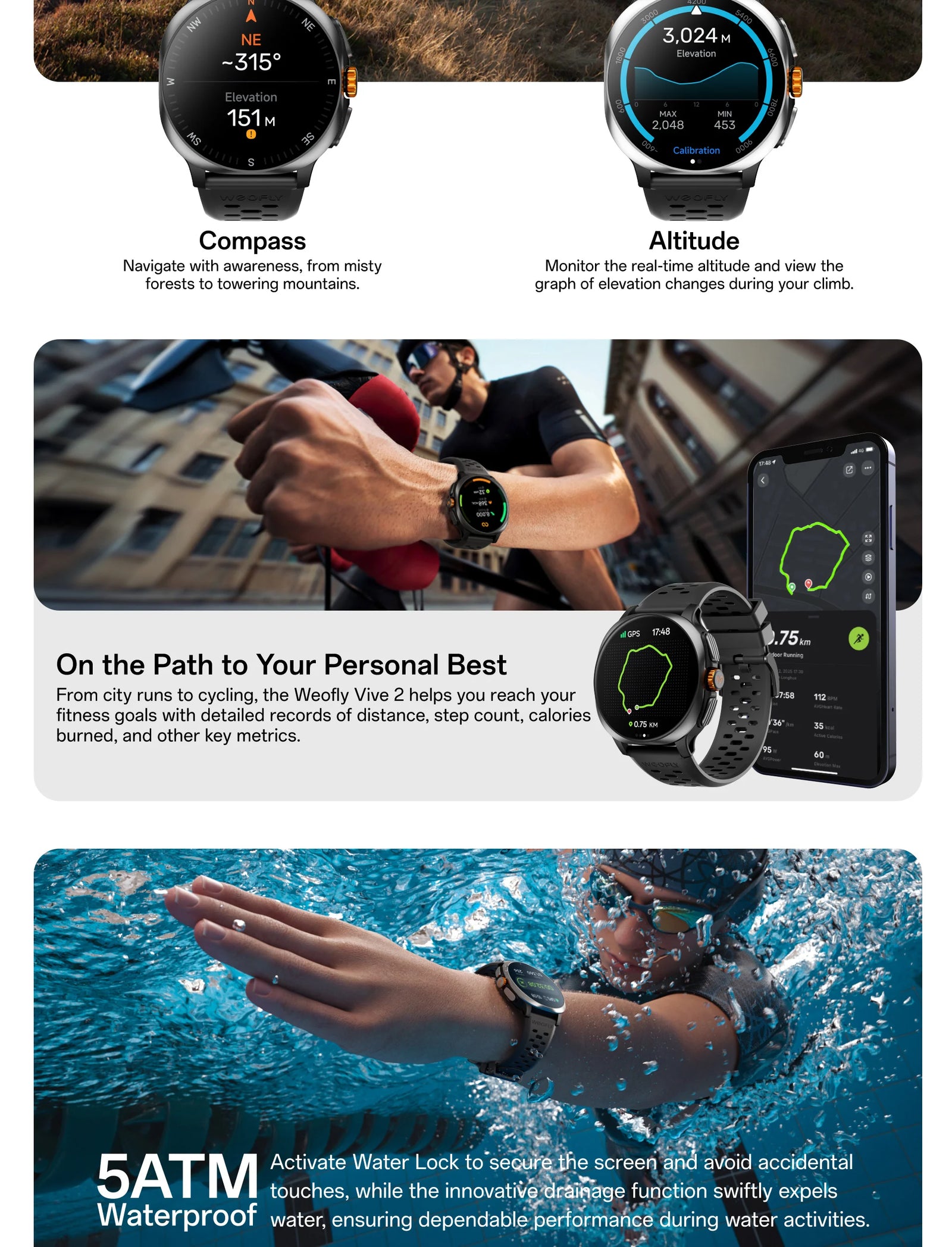 Weofly Vive 2 Smart Watch description image 5